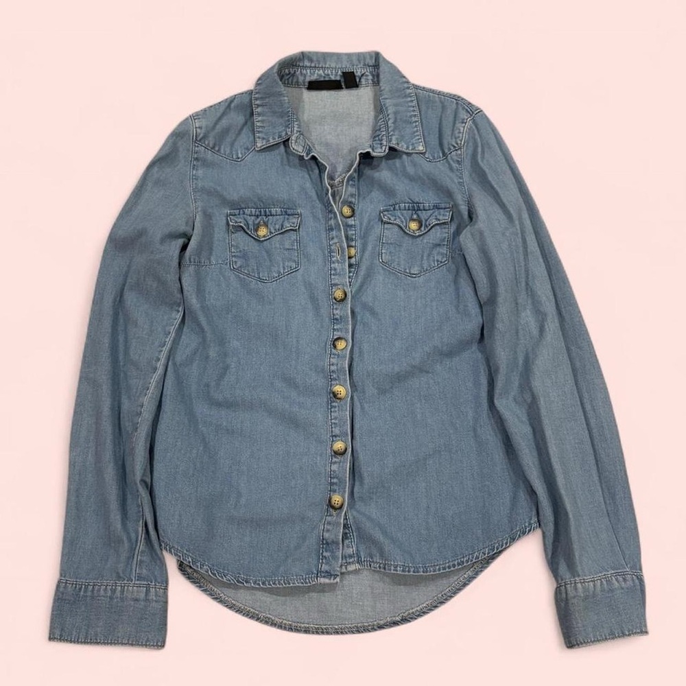 Topshop western chambray denim shirt